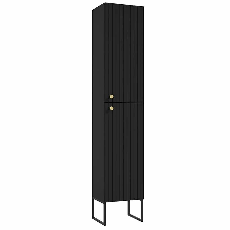 Dulap inalt suspendat negru mat Defra Fuego 170x37 cm