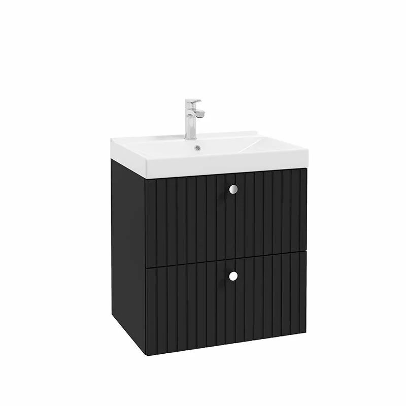 Dulap suspendat pentru lavoar negru mat Defra Fuego 60 cm