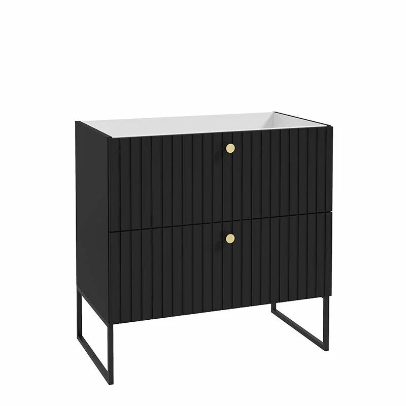 Dulap suspendat pentru lavoar negru mat Defra Fuego 80 cm