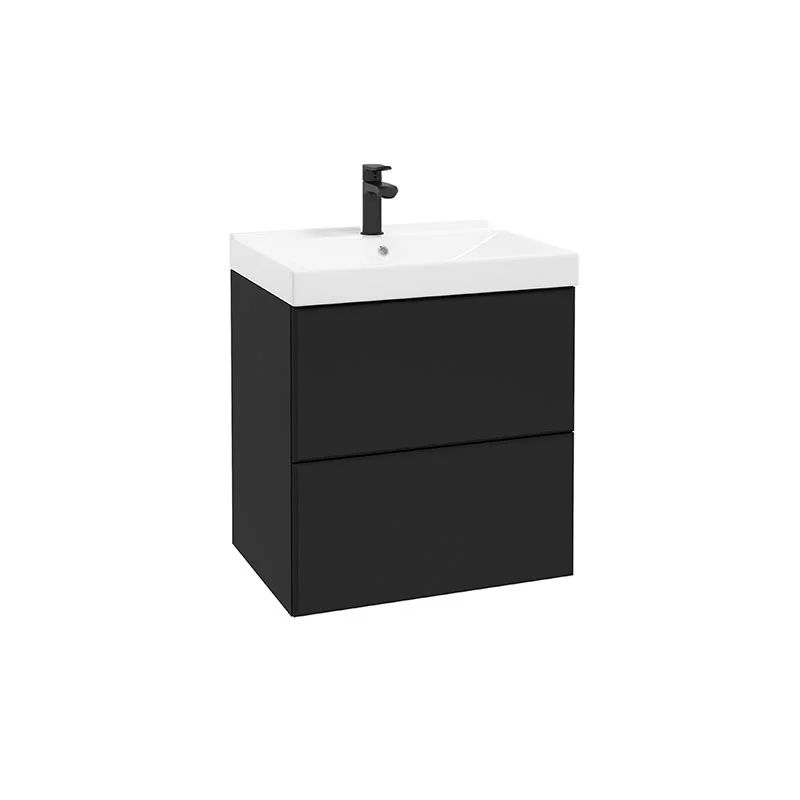 Dulap suspendat pentru lavoar negru mat Defra MO-RE 60 cm