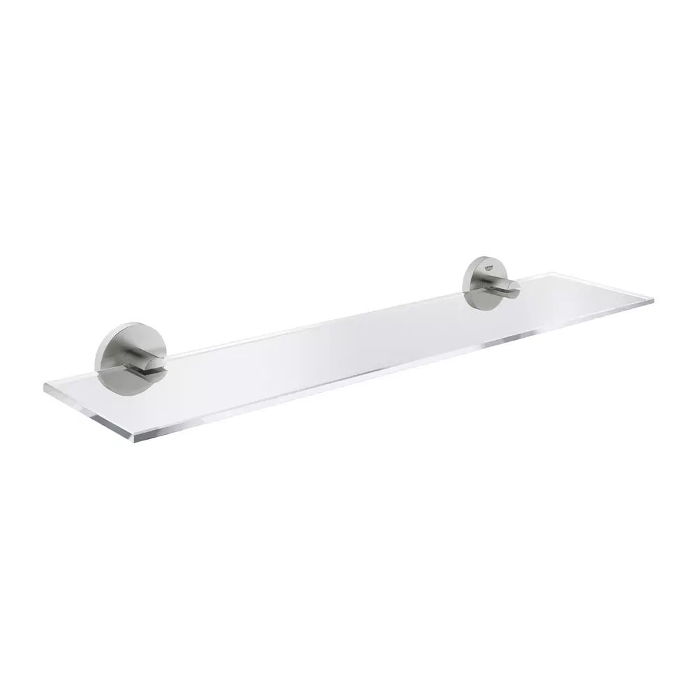 Etajera Grohe Essentials 53 cm sticla transparenta si suport crom periat Supersteel