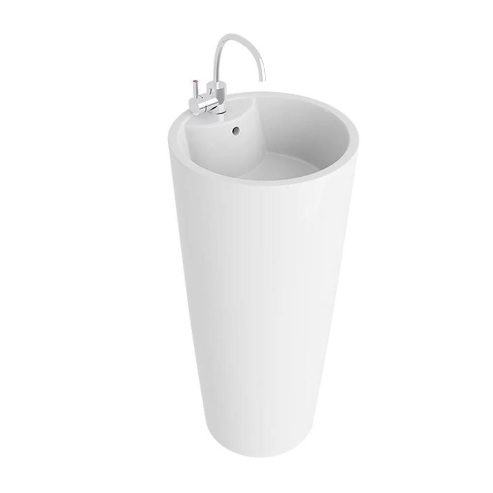 Lavoar freestanding Rune Jera rotund 40 cm alb lucios