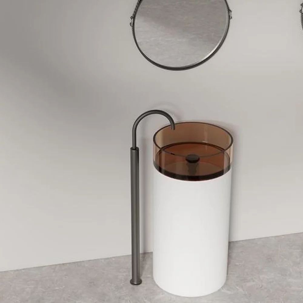 Lavoar freestanding Rune Mond rotund 40 cm alb-maro