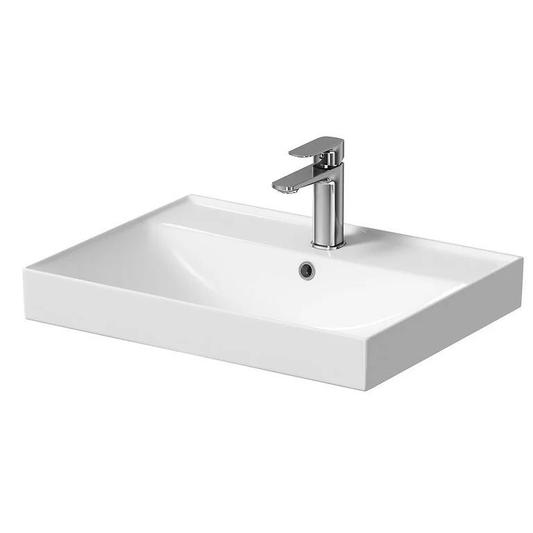 Lavoar incastrat dreptunghiular alb mat Cersanit Larga Rocklite 60 cm