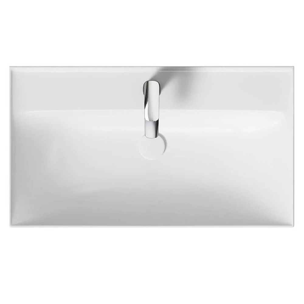 Lavoar incastrat dreptunghiular alb mat Cersanit Larga Rocklite 80 cm