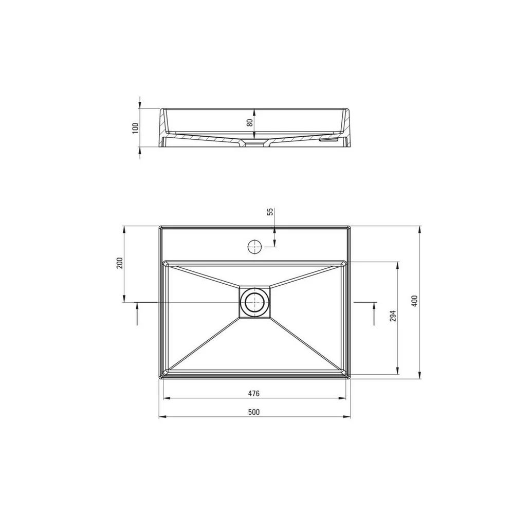 Lavoar pe blat alb Deante Correo 50 cm