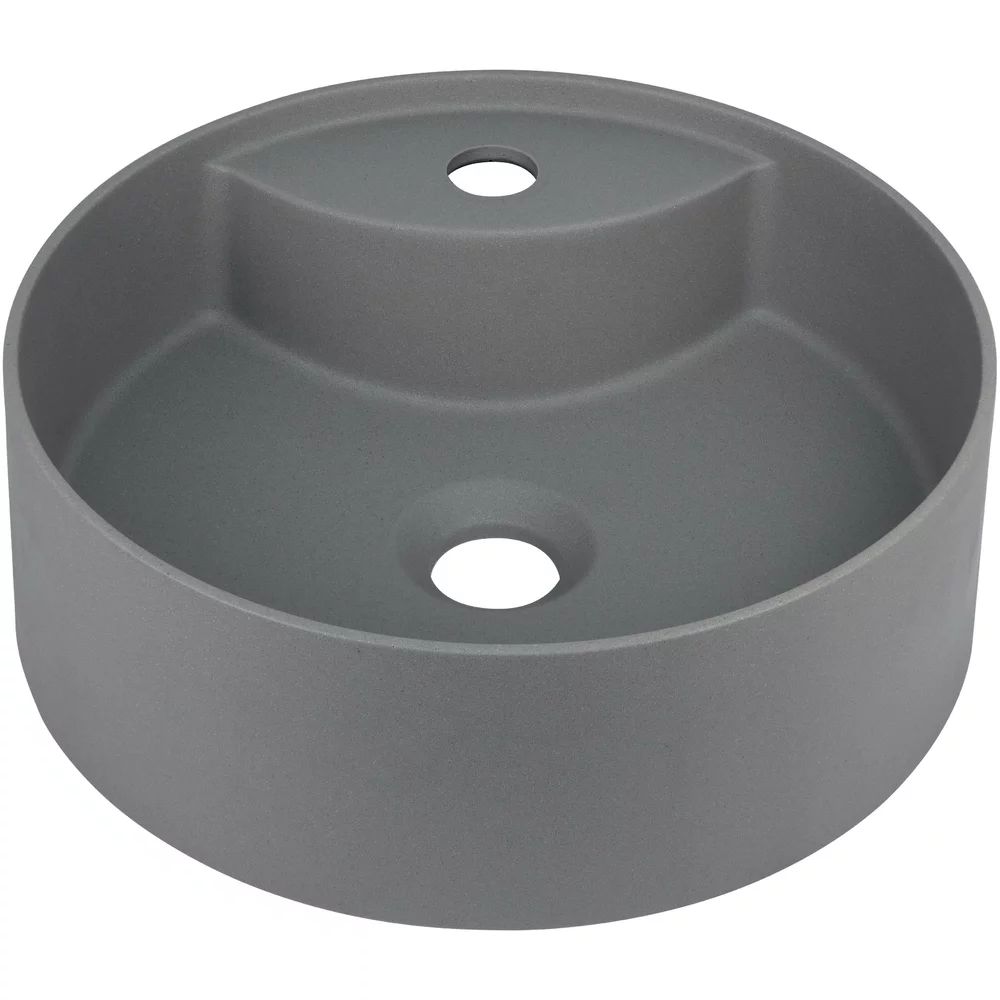 Lavoar pe blat antracit metalic cu orificiu baterie Deante Silia 36 cm