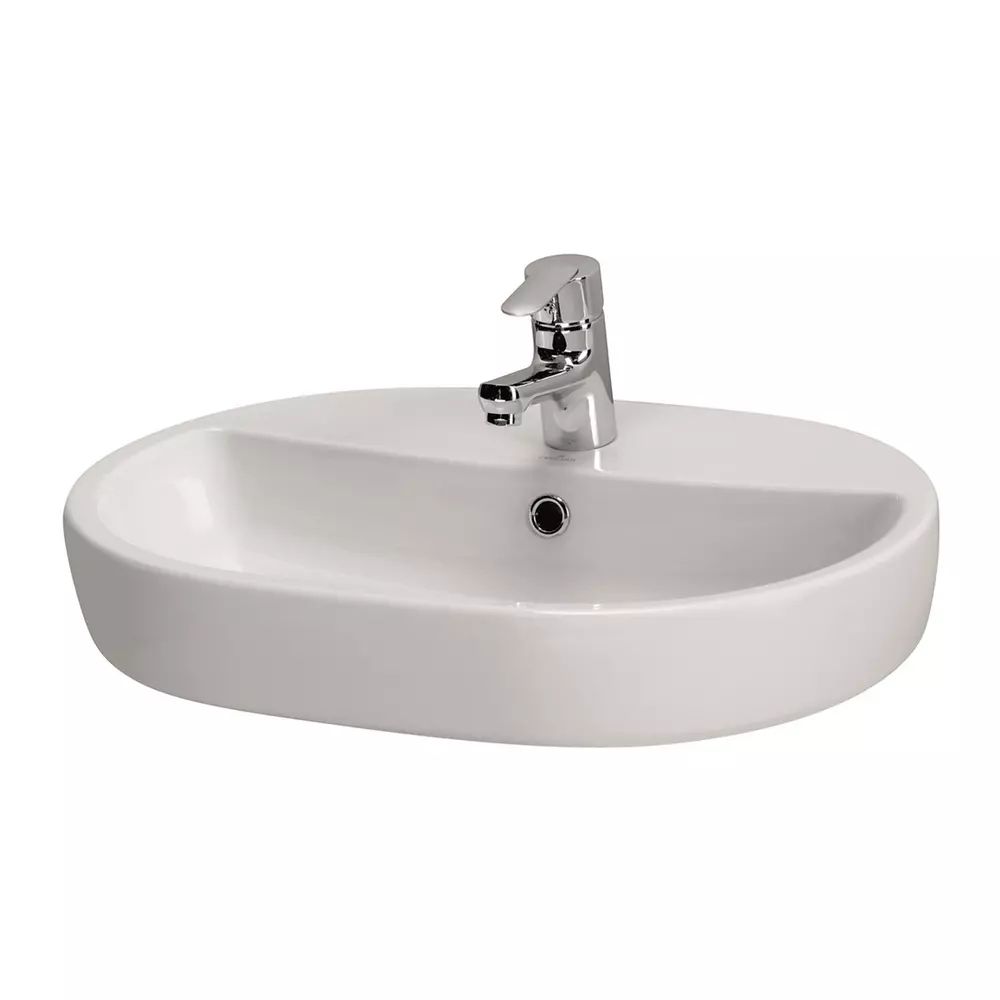 Lavoar pe blat Cersanit Caspia Oval alb lucios 60 cm