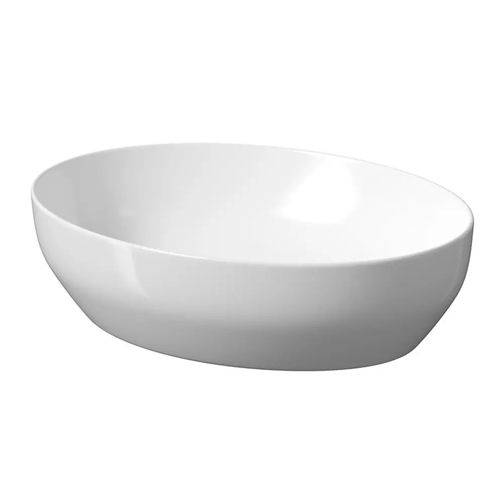 Lavoar pe blat Cersanit Larga oval alb lucios 50 cm