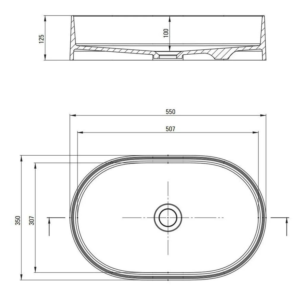 Lavoar pe blat gri metalic Deante Silia 55 cm