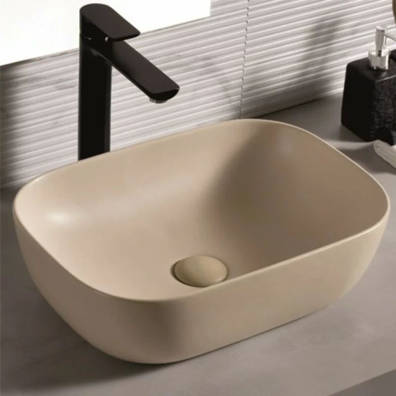 Lavoar pe blat Inter Ceramic Art dreptunghiular bej finisaj mat 46 cm