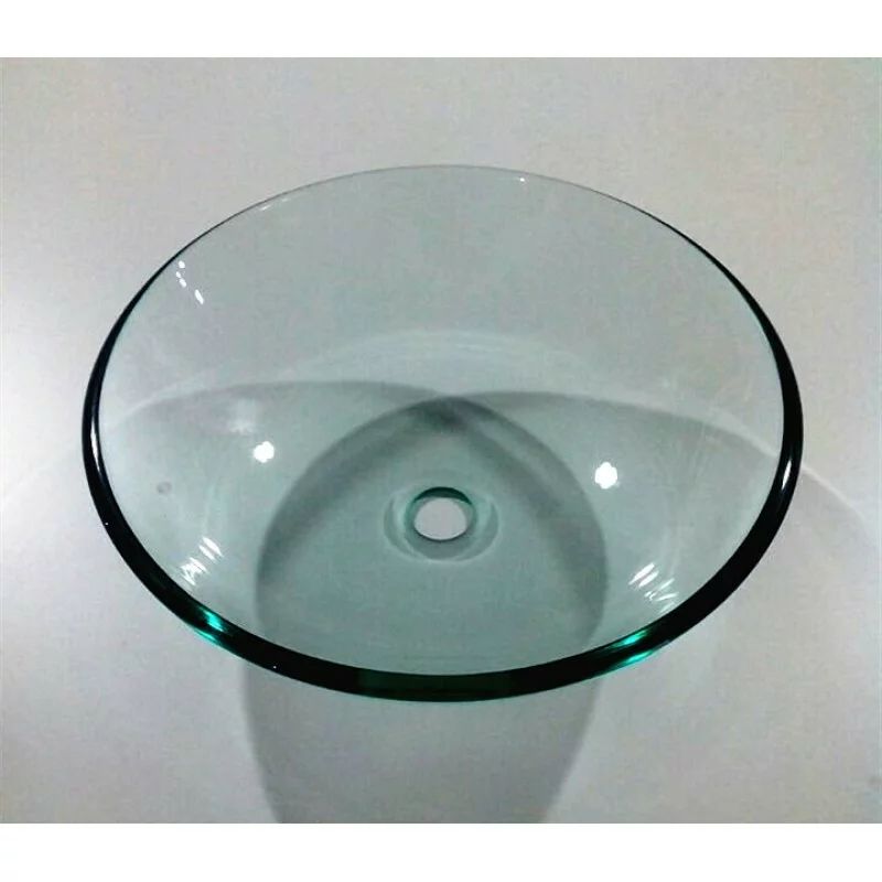 Lavoar pe blat Inter Ceramic din sticla rotund transparent lucios 42 cm