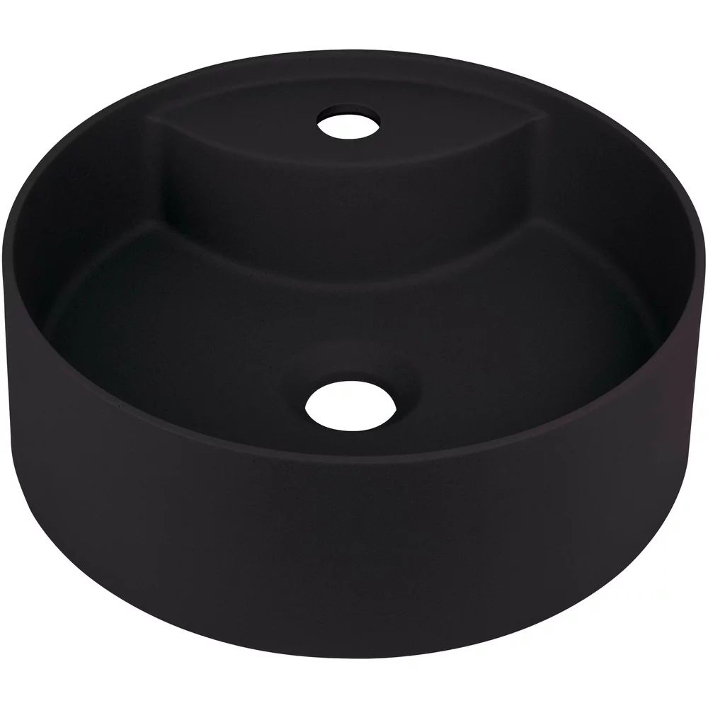 Lavoar pe blat negru cu orificiu baterie Deante Silia 36 cm
