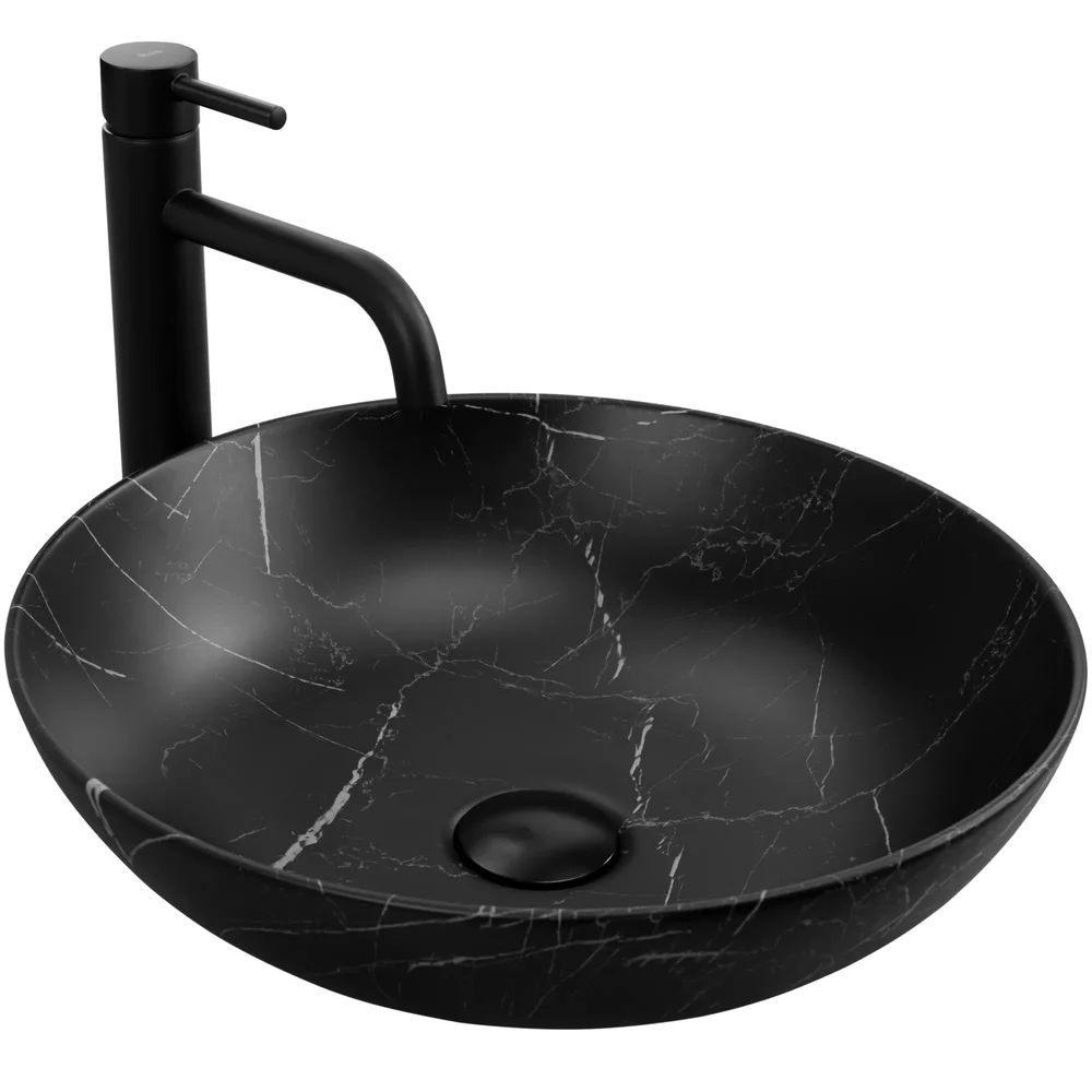 Lavoar pe blat negru mat Rea Fibo 40.5 cm