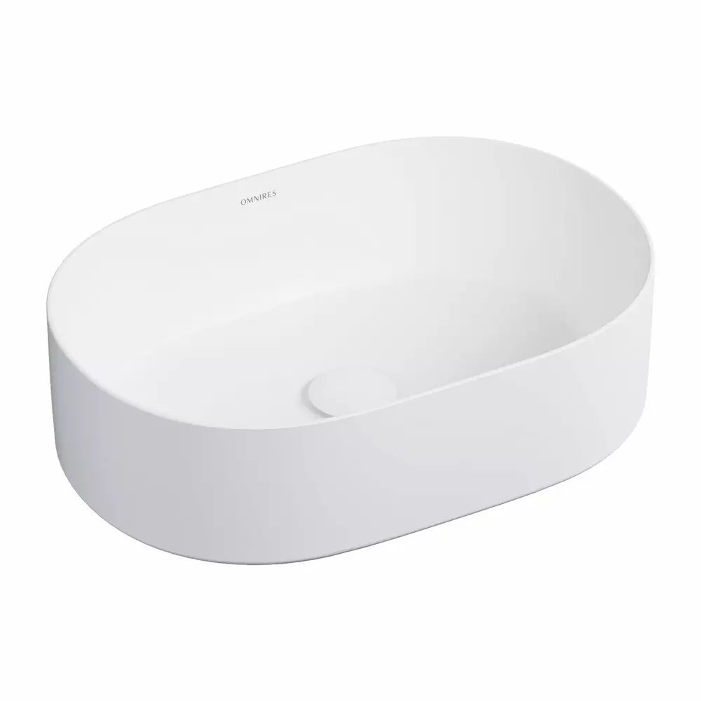 Lavoar pe blat Omnires Mesa alb mat 46 x 31.5 cm