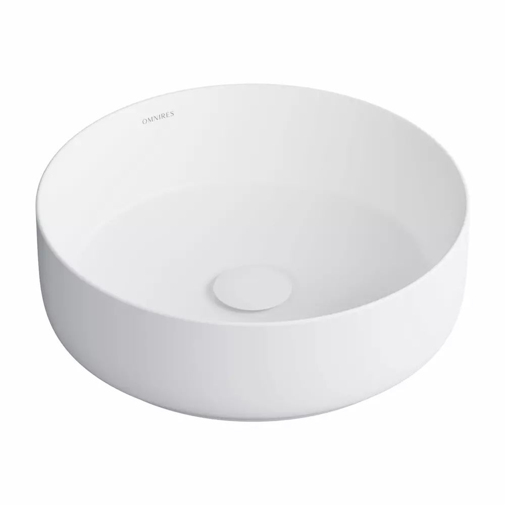 Lavoar pe blat Omnires Tulsa alb mat 36 cm