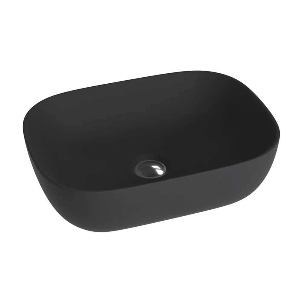 Lavoar pe blat Rune Alvar dreptunghiular 46 cm negru mat