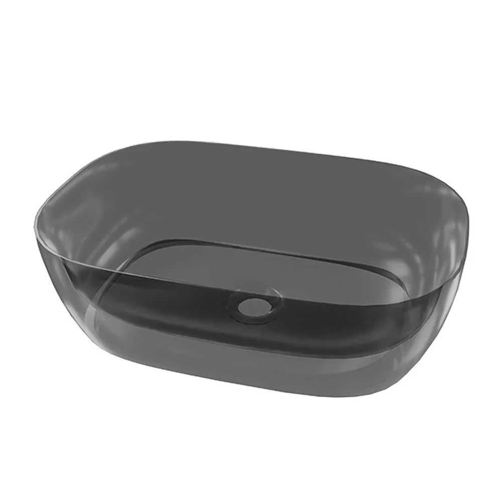Lavoar pe blat Rune Eirik dreptunghiular 50 cm negru lucios rasina transparenta