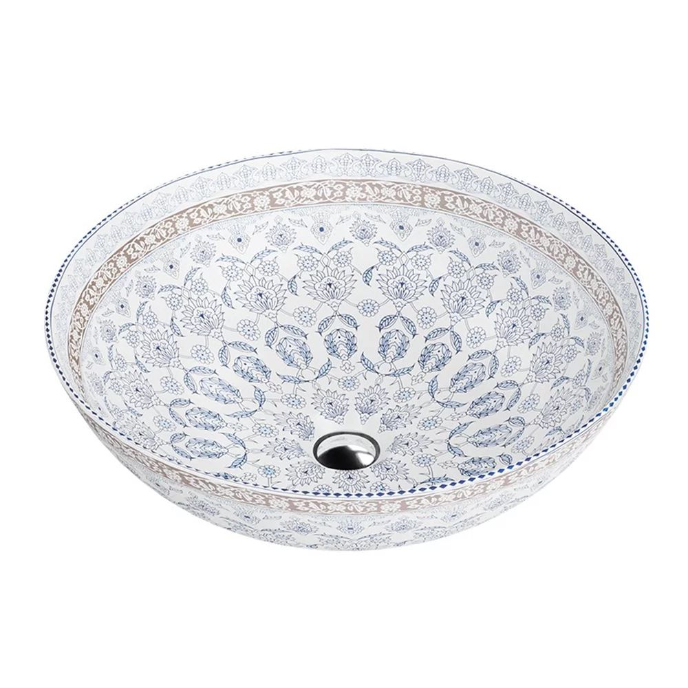 Lavoar pe blat Rune Gardar rotund 40 cm alb-albastru