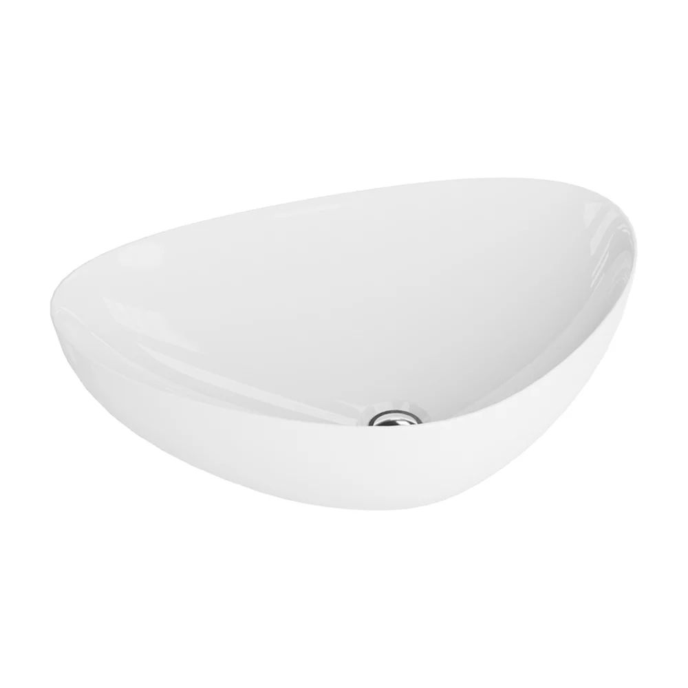 Lavoar pe blat Rune Gebo asimetric 59 cm alb lucios