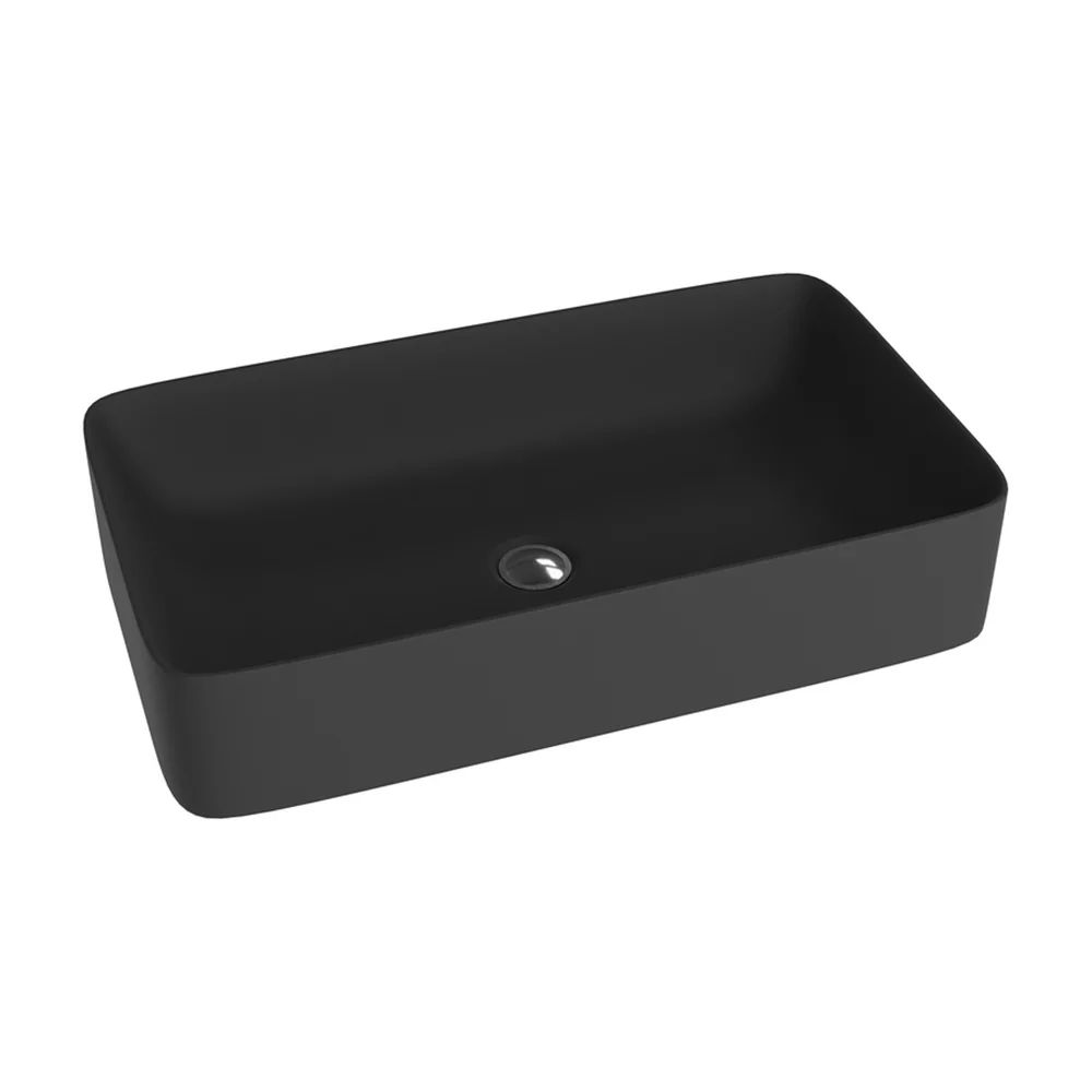 Lavoar pe blat Rune Herdis dreptunghiular 61 cm negru mat