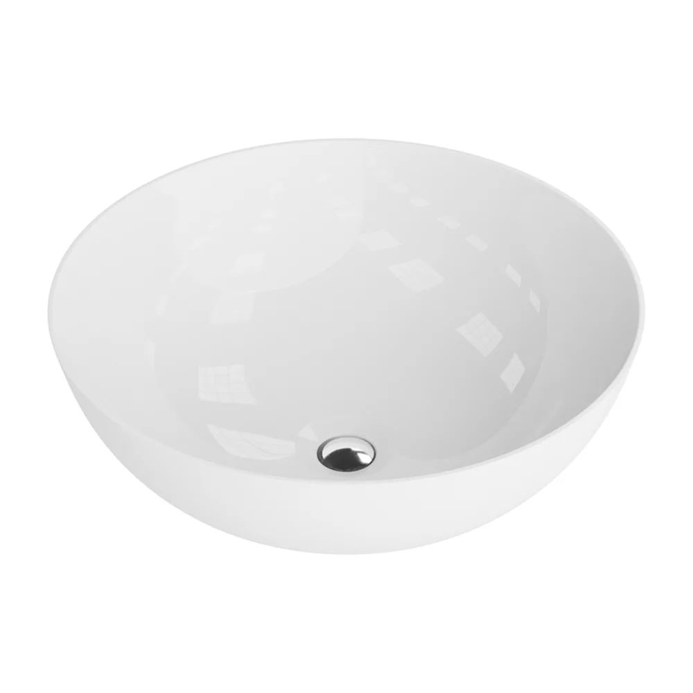 Lavoar pe blat Rune Osk rotund 41.5 cm alb lucios