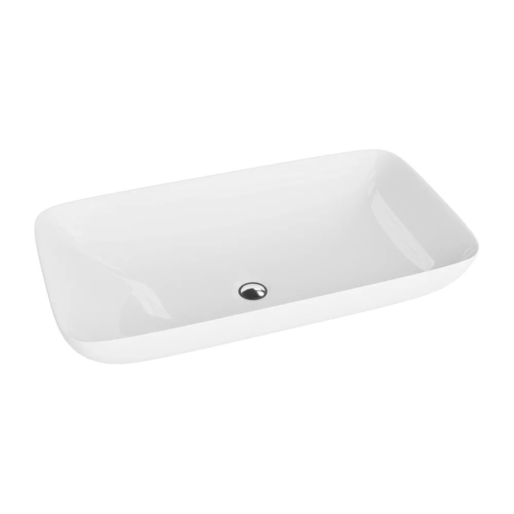 Lavoar pe blat Rune Raido dreptunghiular 71 cm alb lucios