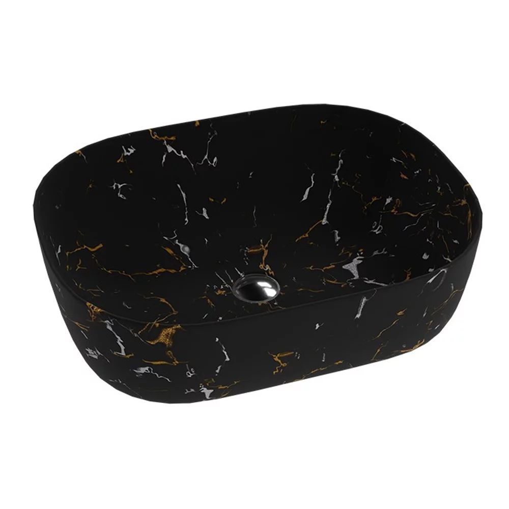 Lavoar pe blat Rune Sverre dreptunghiular 50 cm negru mat