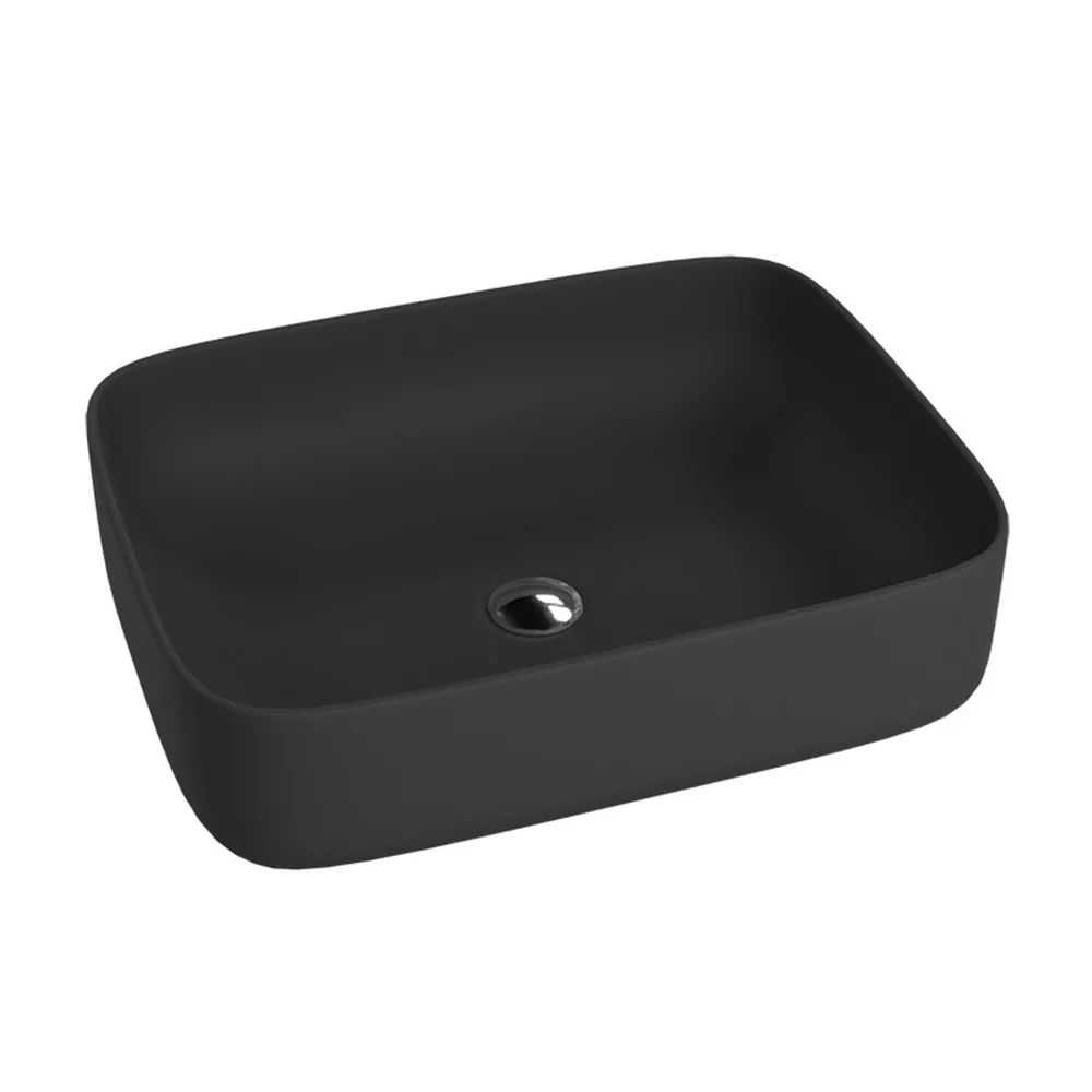 Lavoar pe blat Rune Thorfinn dreptunghiular 51 cm negru mat
