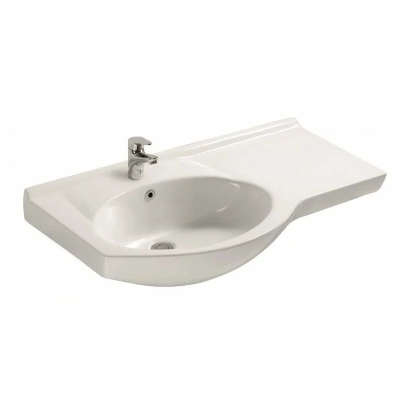Lavoar pe mobilier Inter Ceramic alb finisaj lucios 94 cm spatiu depozitare