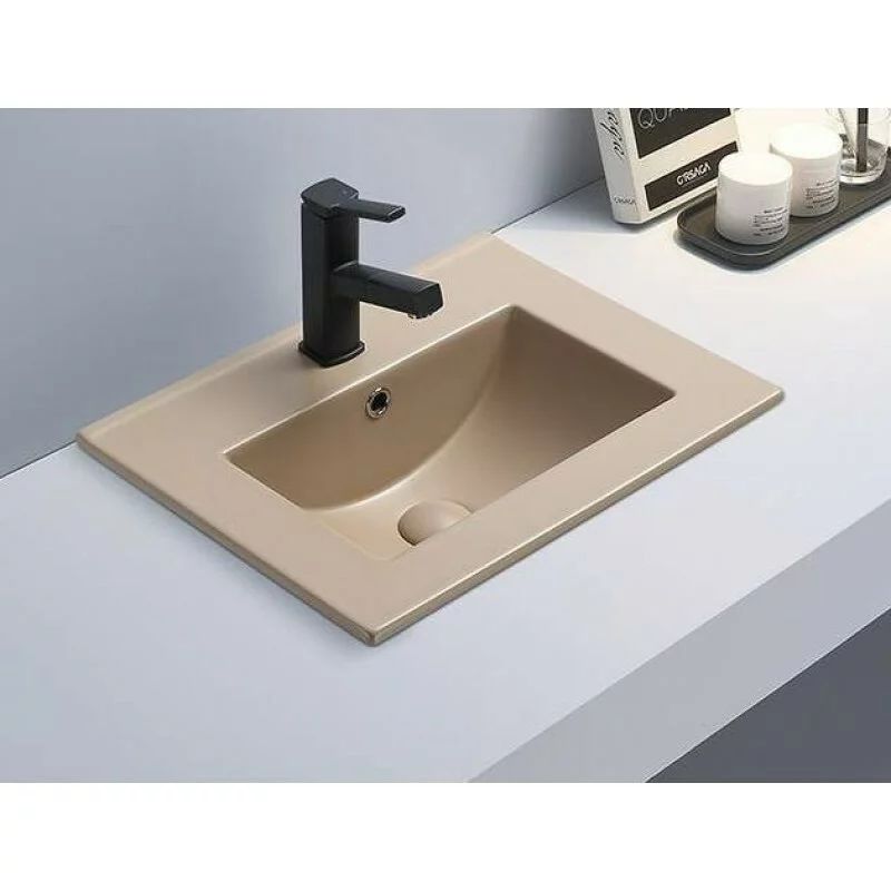 Lavoar pe mobilier Inter Ceramic bej mat 81 cm