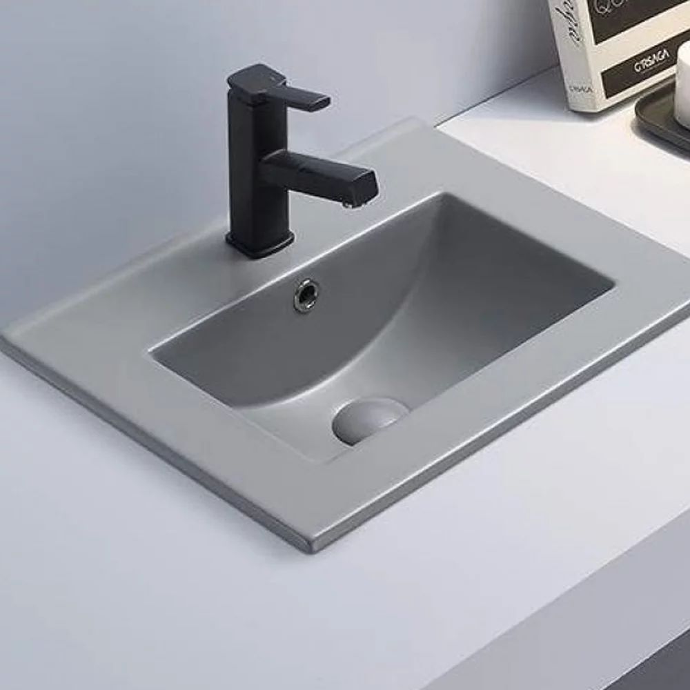 Lavoar pe mobilier Inter Ceramic gri mat 61 cm