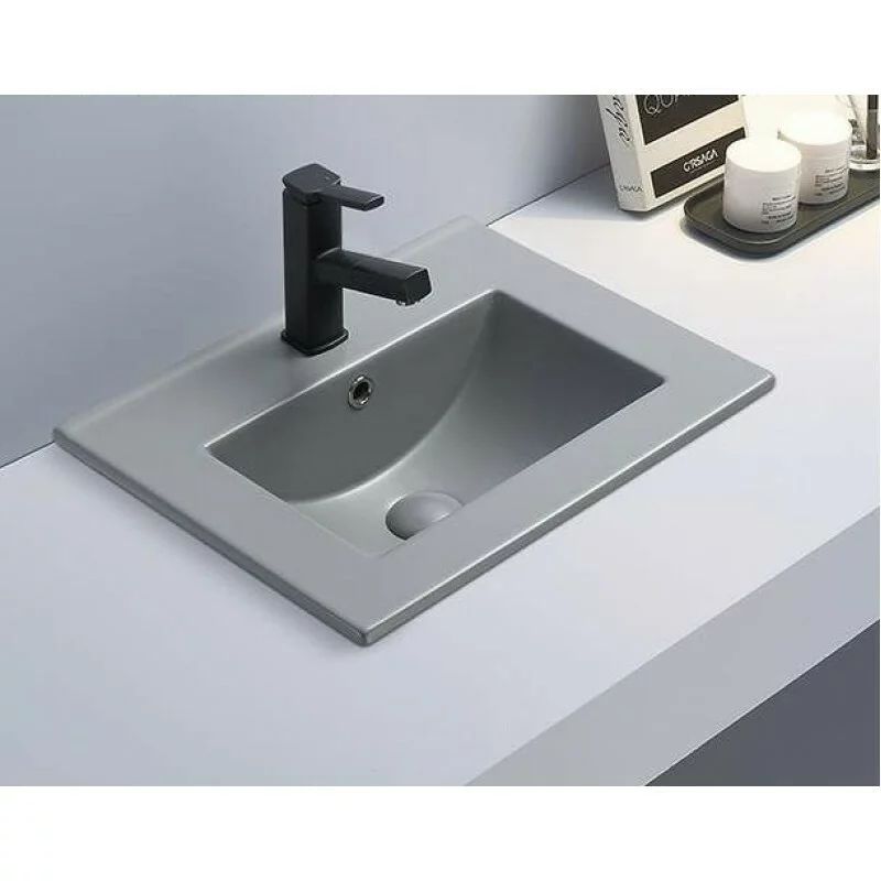 Lavoar pe mobilier Inter Ceramic gri mat 81 cm