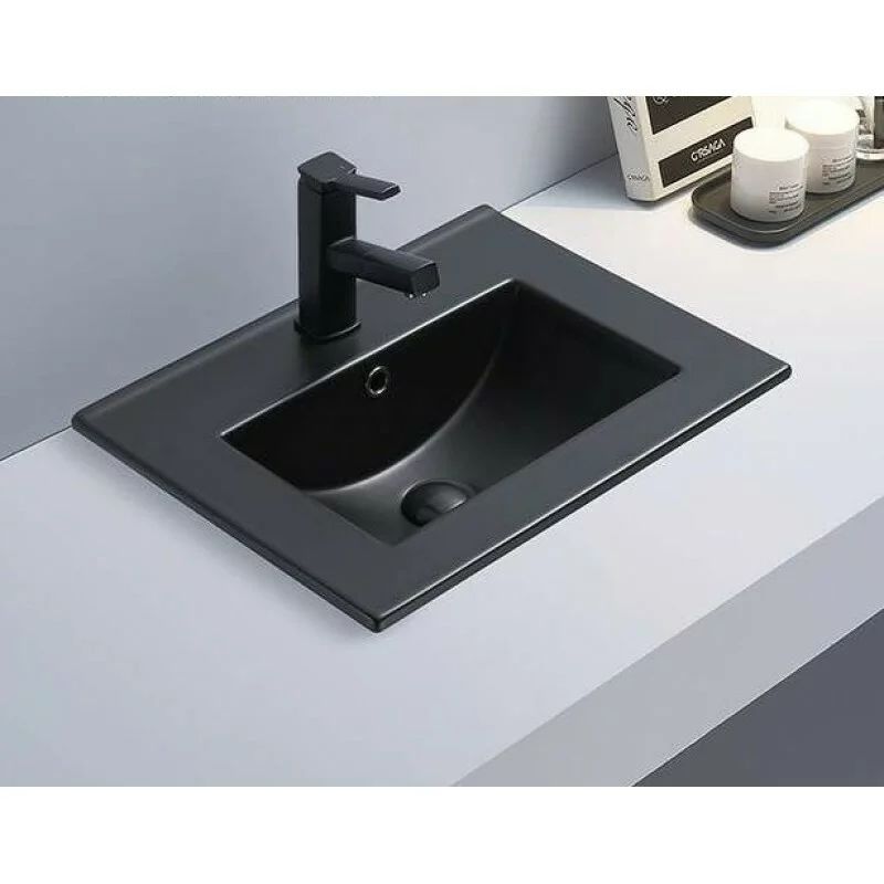 Lavoar pe mobilier Inter Ceramic negru mat 81 cm