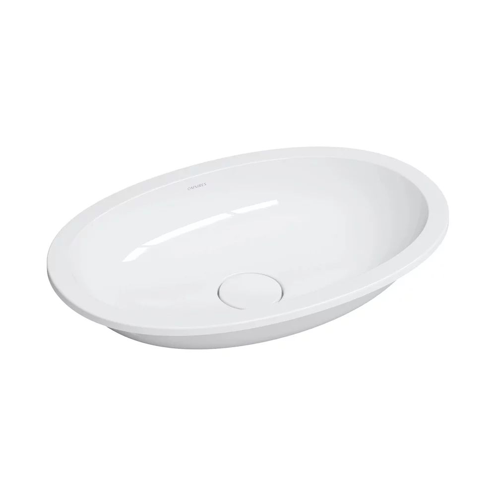 Lavoar sub blat Omnires Shell M+ compozit alb lucios 54x34 cm