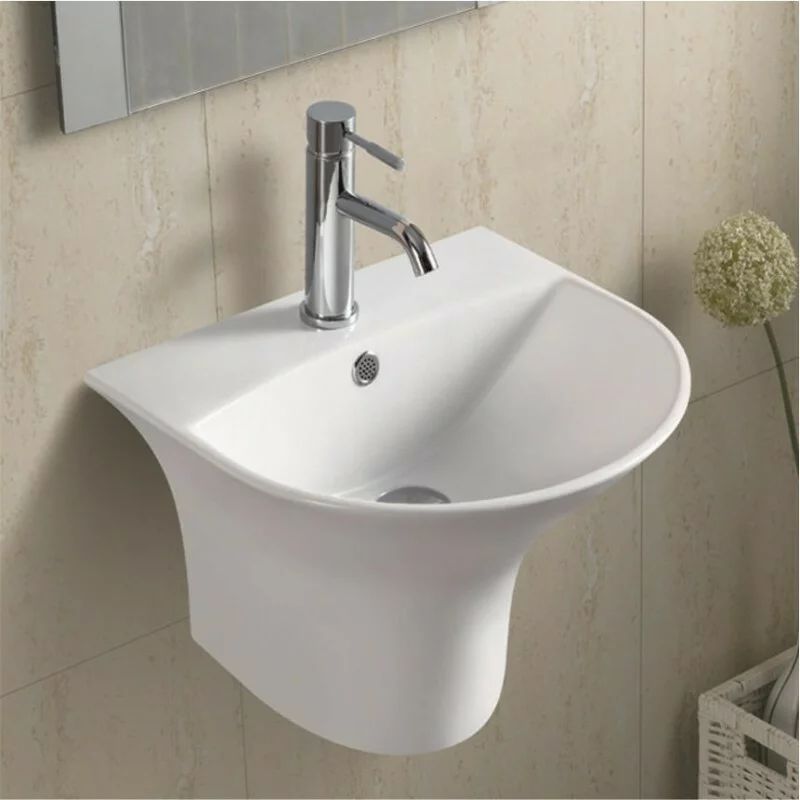 Lavoar suspendat Inter Ceramic oval alb lucios 48 cm