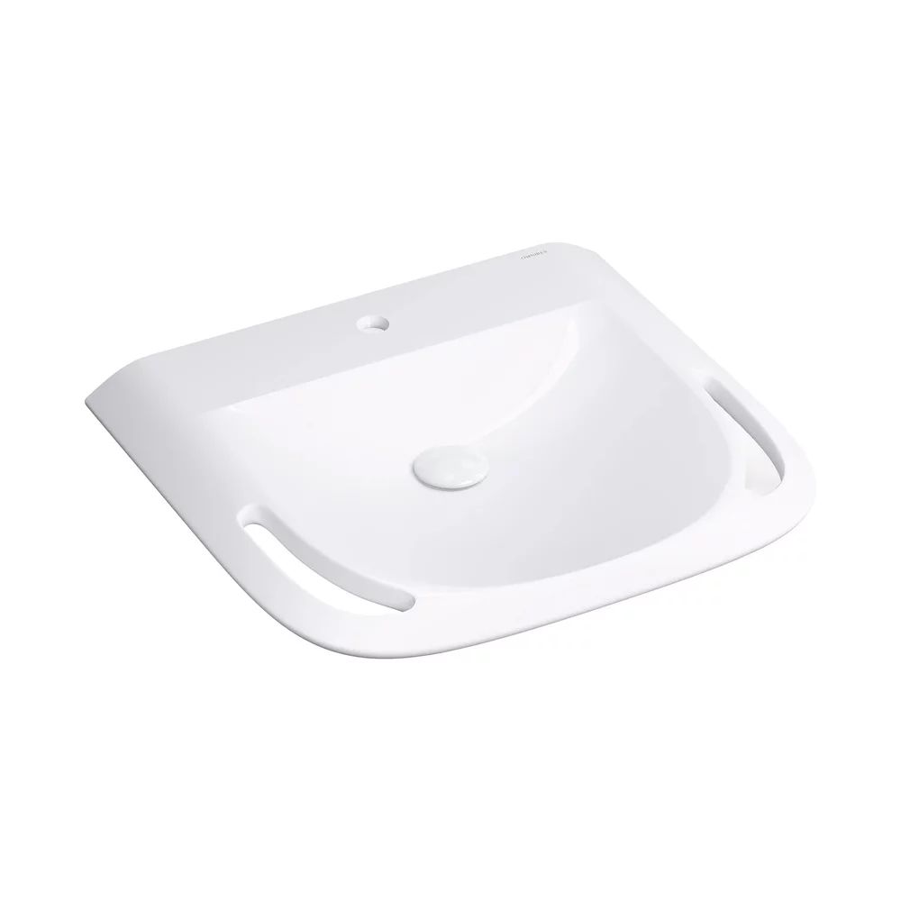 Lavoar suspendat Omnires Hold M+ compozit alb lucios 60x55 cm