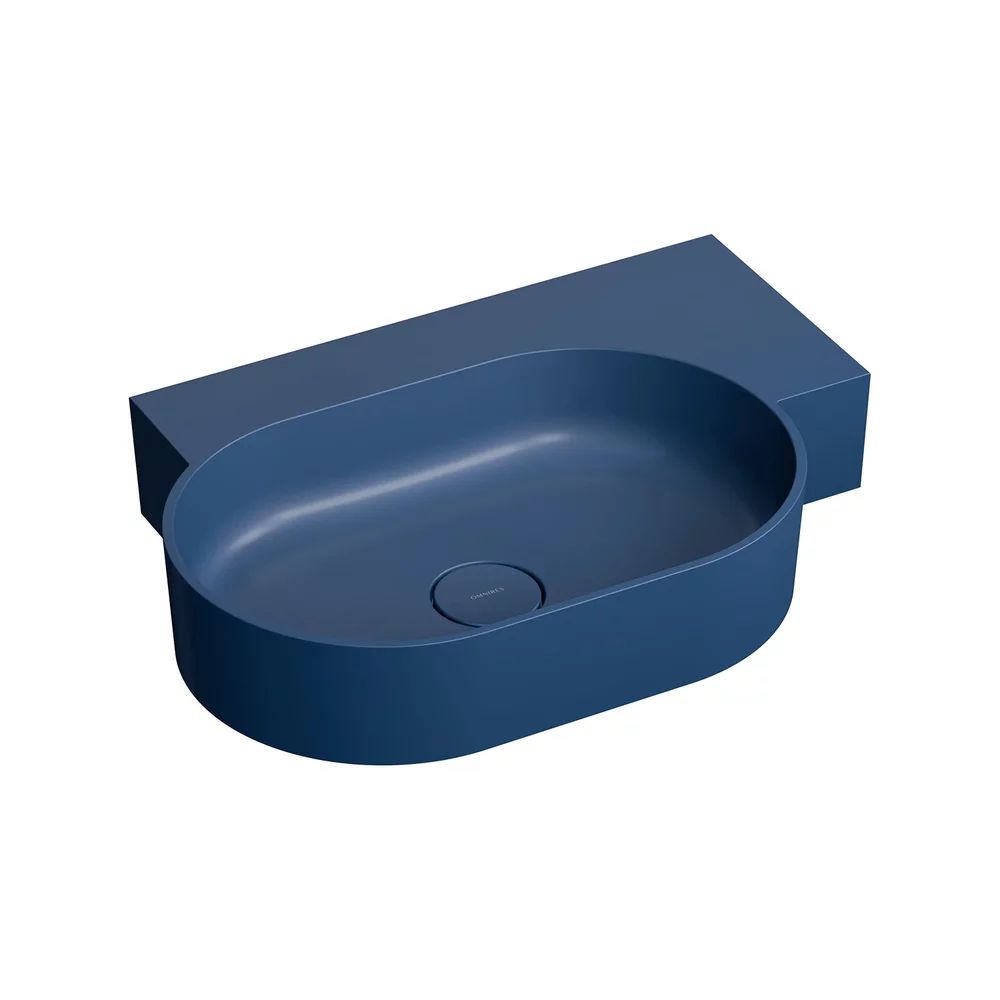 Lavoar suspendat Omnires Ovo M+ finisaj albastru inchis mat 64.5 cm dreapta