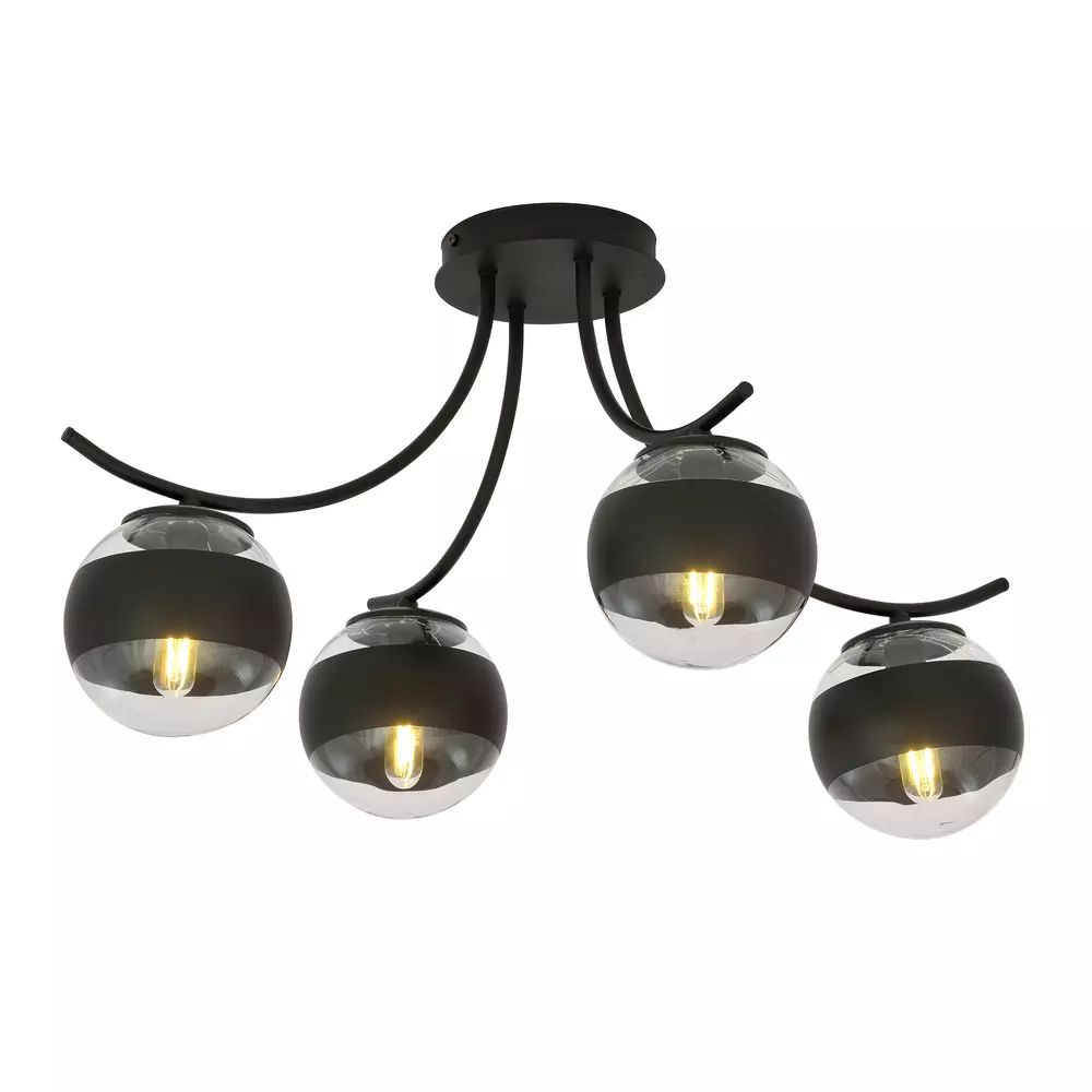 Lustra Emibig Boston 4 negru/transparent