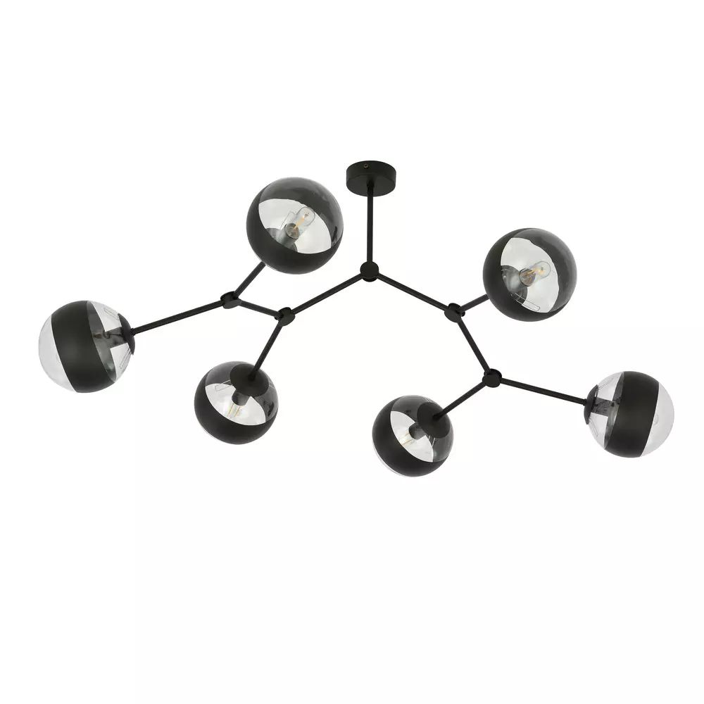 Lustra Emibig Space 6 negru/transparent