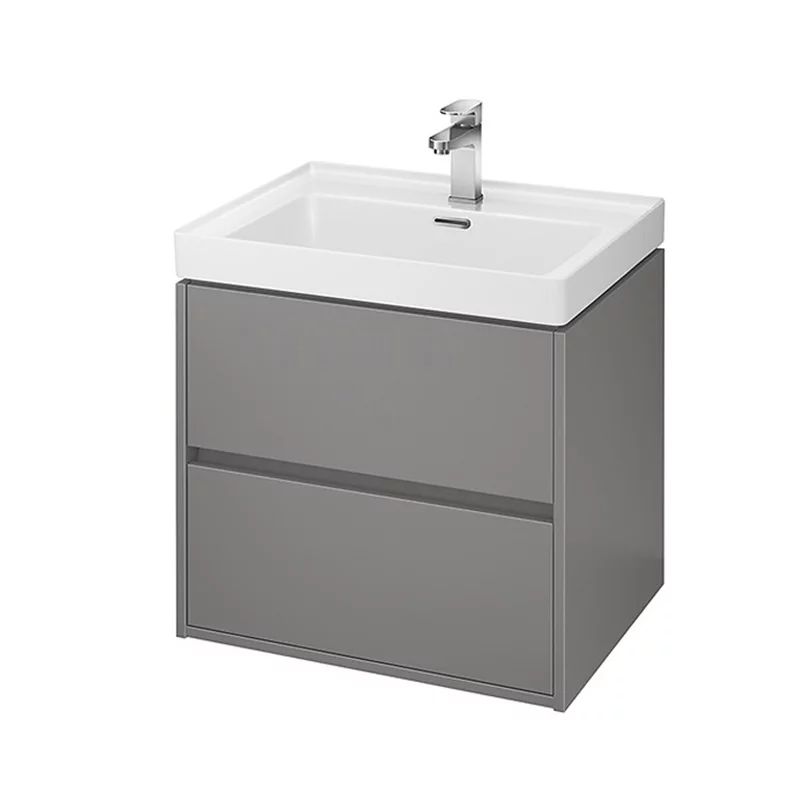 Dulap suspendat pentru lavoar Cersanit Crea mdf gri 60 cm