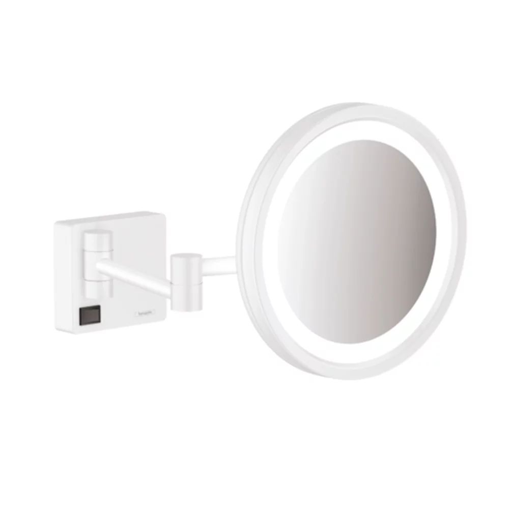Oglinda cosmetica Hansgrohe AddStoris cu LED alb mat