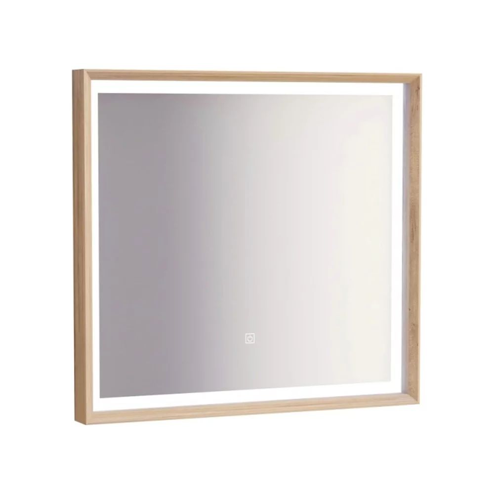 Oglinda cu iluminare Inter Ceramic dreptunghiulara 75x70 cm finisaj rama lemn