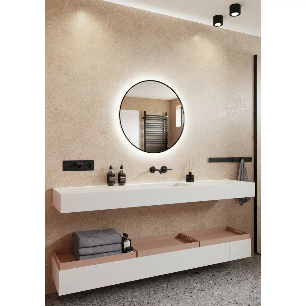 Oglinda cu iluminare led Dubiel Vitrum Zoe negru 60x60 cm