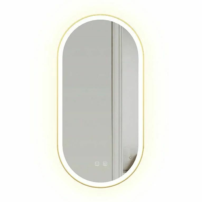 Oglinda cu iluminare Led Tutumi OVL 50x100 cm brush gold