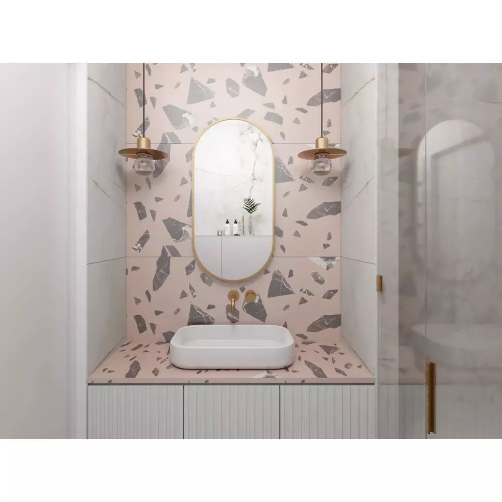 Oglinda reversibila ovala Dubiel Vitrum Joy Gold 40x80 cm