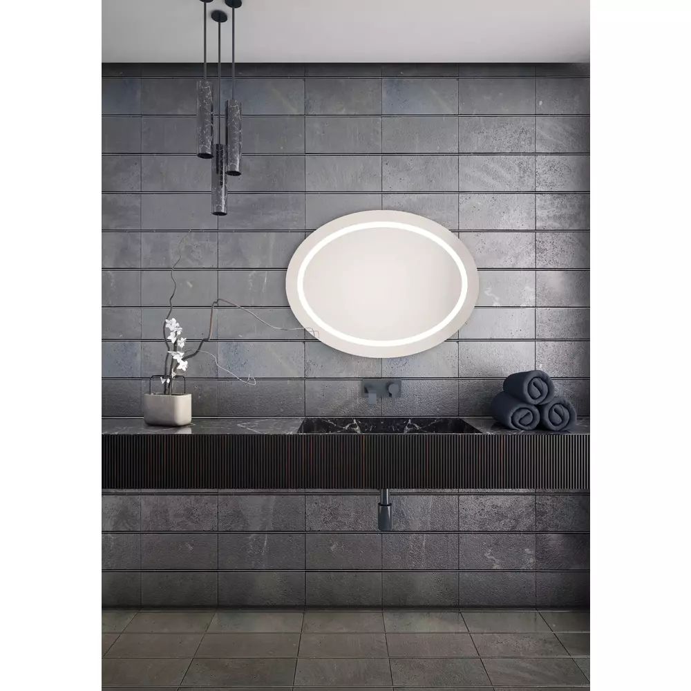 Oglinda reversibila ovala LED Dubiel Vitrum Dione 85x65 cm