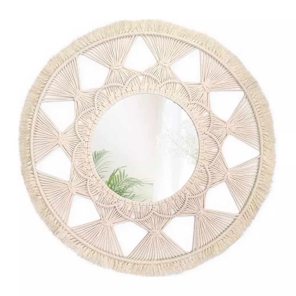 Oglinda rotunda Rea Boho 322050 bej 65 cm