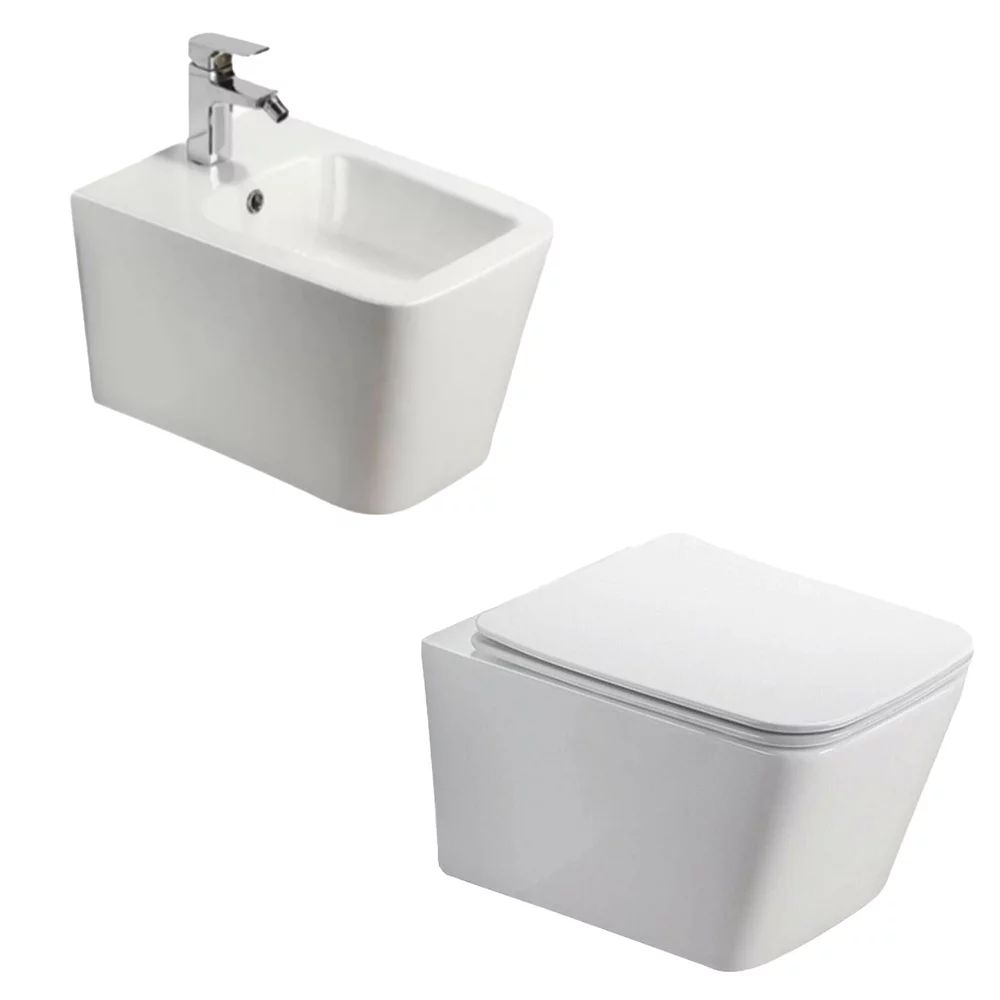 Pachet vas wc, capac slim softclose si bideu suspendat Rune Jord