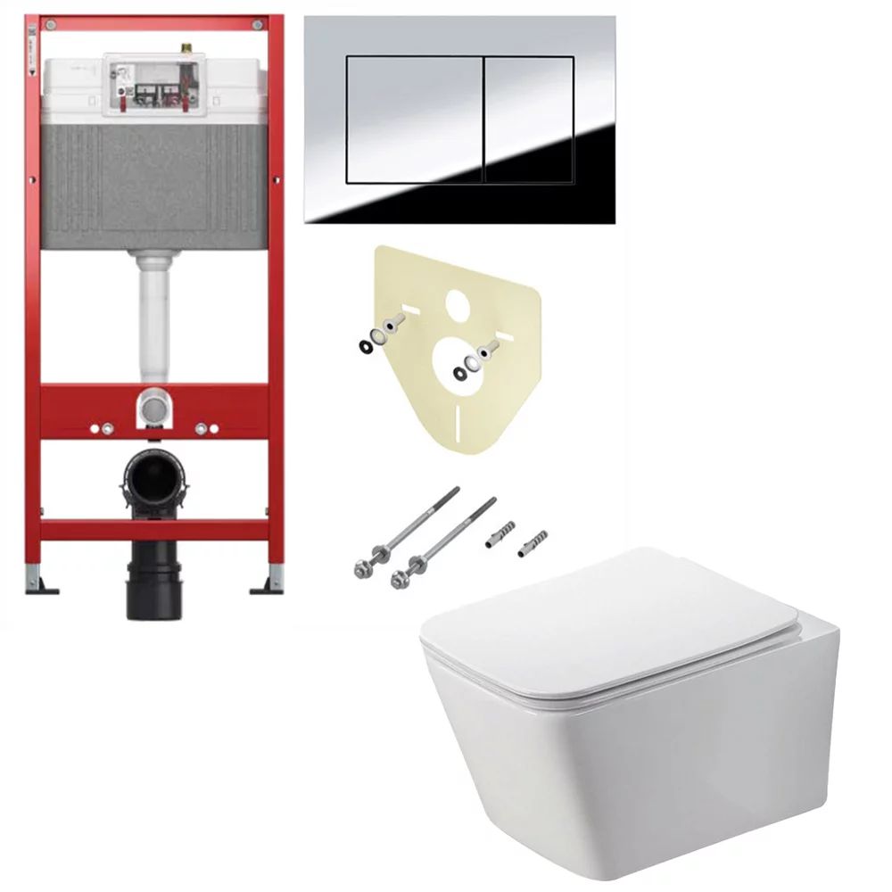 Pachet vas wc Rune Jord, capac slim softclose si rezervor TECEbase si clapeta TECEnow
